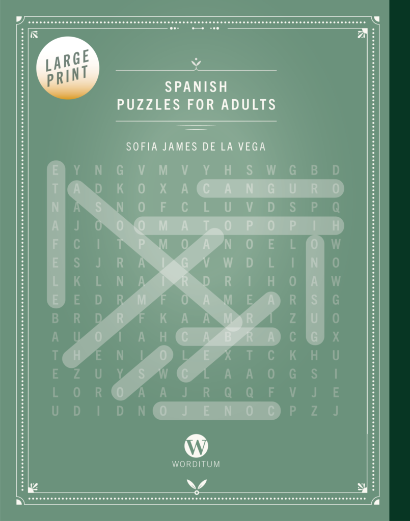 Spanish Word Search Puzzle Book Back Cover