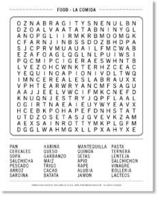Spanish Word Search - Free Printables, Puzzles and Games in Spanish